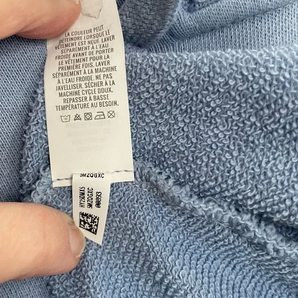 Aerie Soft Blue Knit Hoodie V-Neck Oversized - Picture 5 of 11